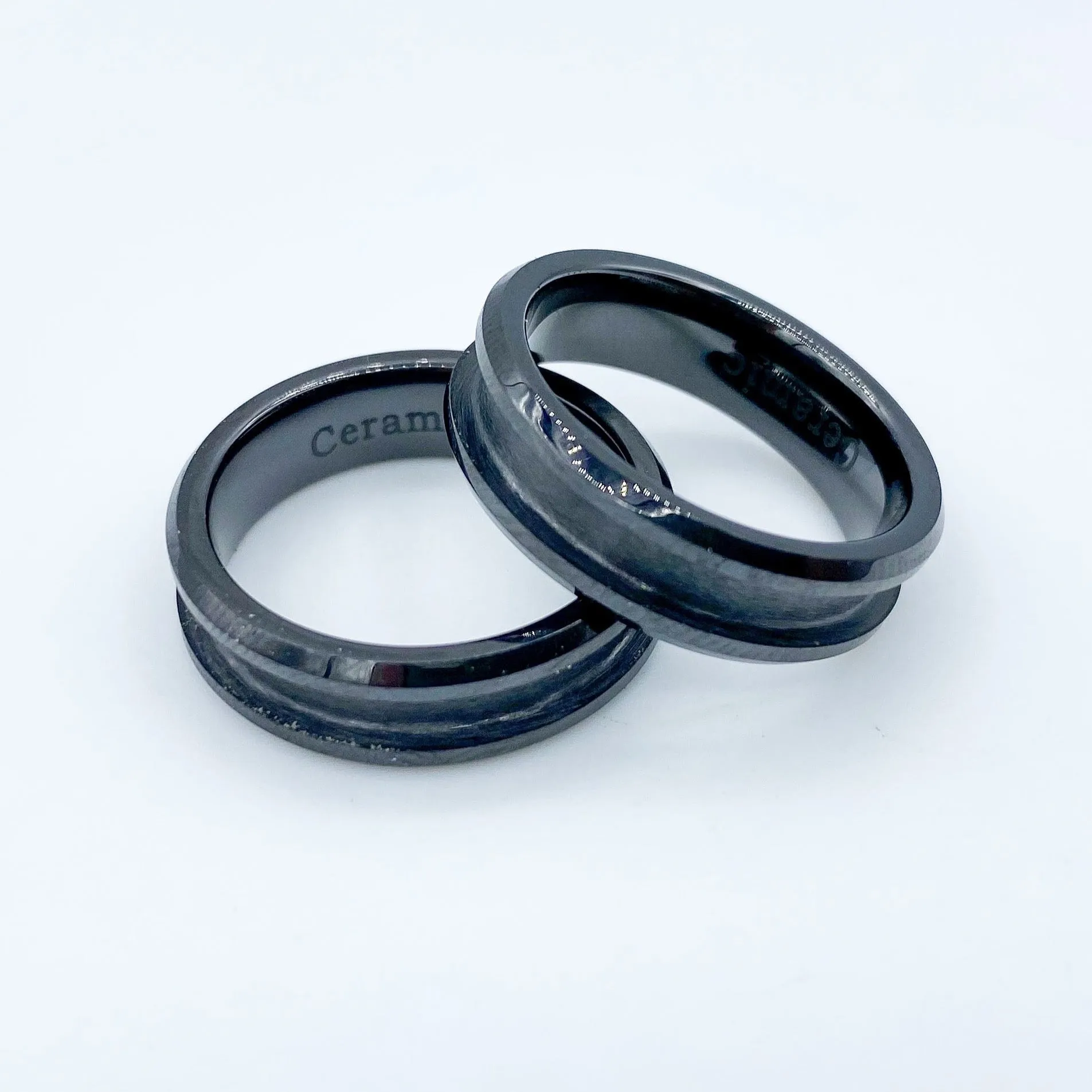 10 Pack - Black Ceramic Ring Blank