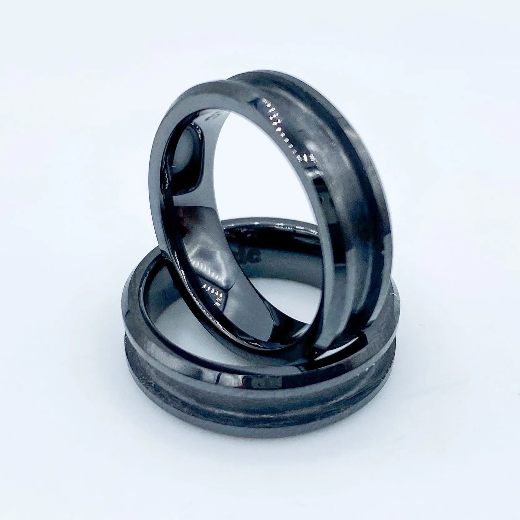 10 Pack - Black Ceramic Ring Blank