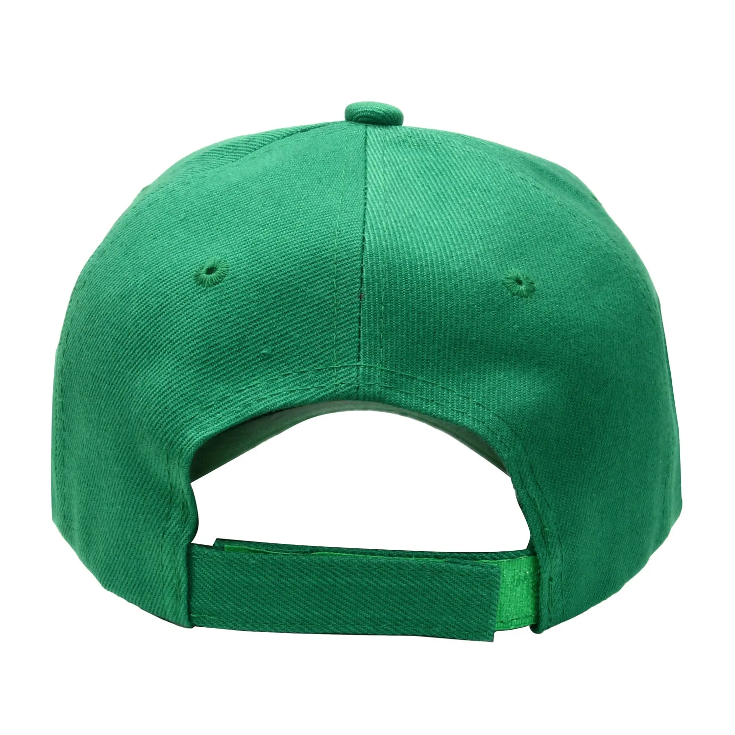 12-Pack Baseball Dad Cap Velcro Strap Adjustable Size - Kelly Green