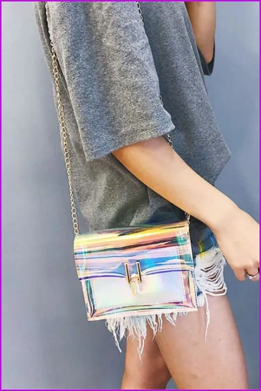 3 Colors Hologram Jelly Lady Cross Body Bag F079