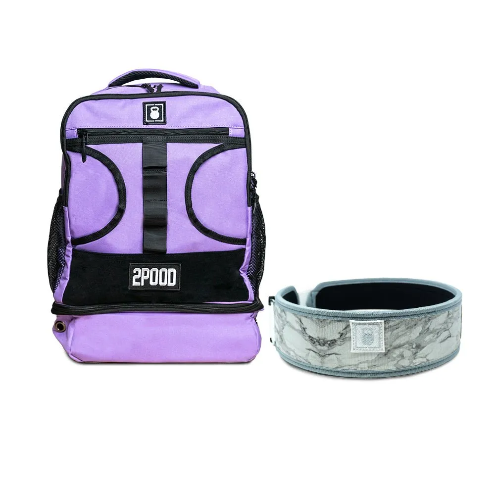 3" White Marble Belt & Backpack 3.0 Bundle