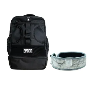 3" White Marble Belt & Backpack 3.0 Bundle