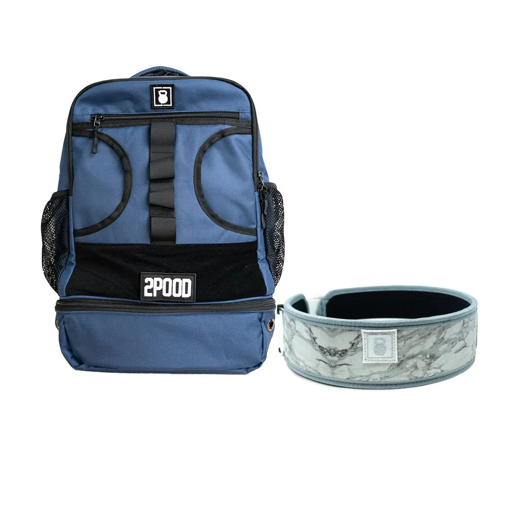 3" White Marble Belt & Backpack 3.0 Bundle