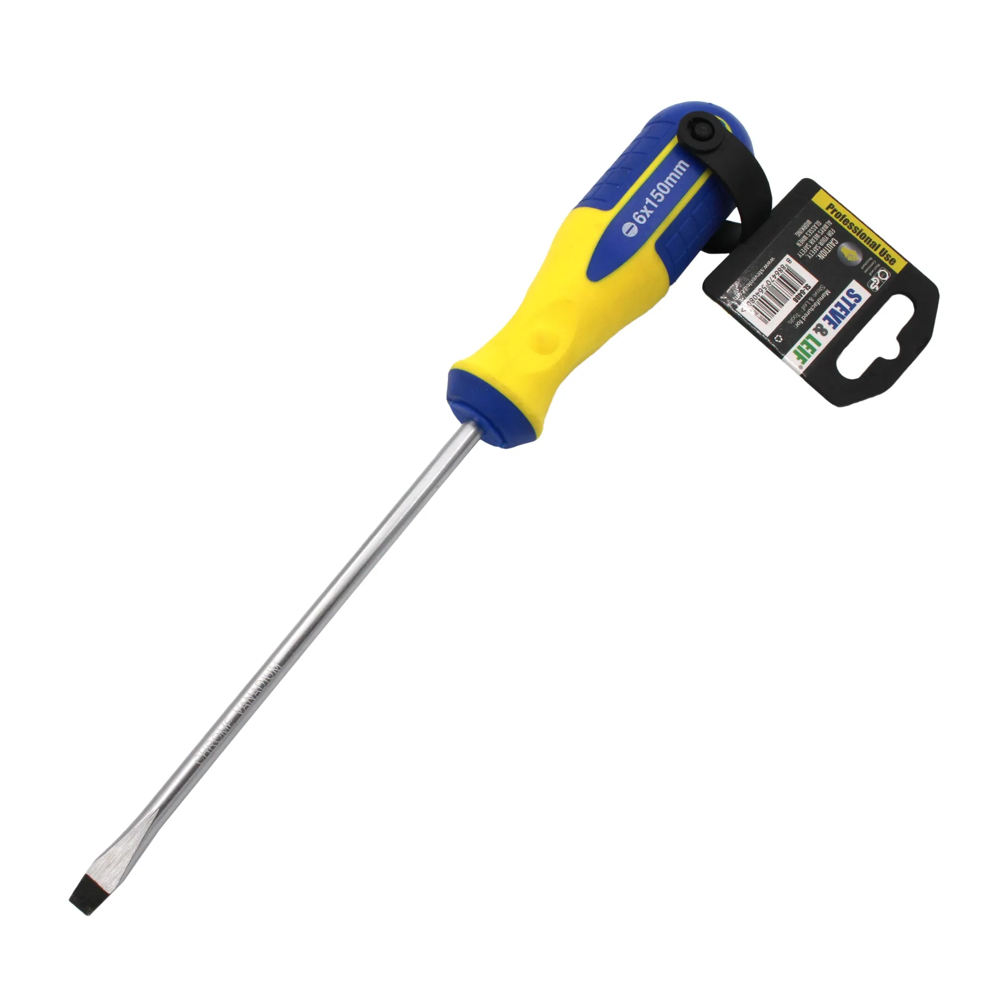 6 inch Yellow/Blue Slotted Screwdriver (6x150mm)