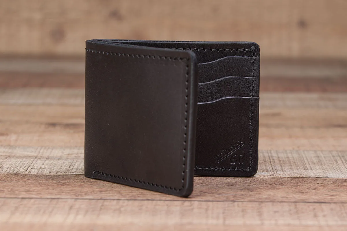 8 Pocket | Black Leather Bifold Wallet