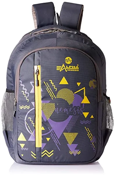 Alpha Nemesis 27 Ltrs Grey School Backpack (Vertical)