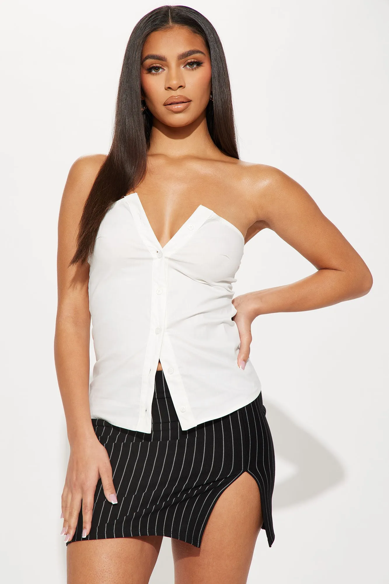 Always Charming Poplin Top - White