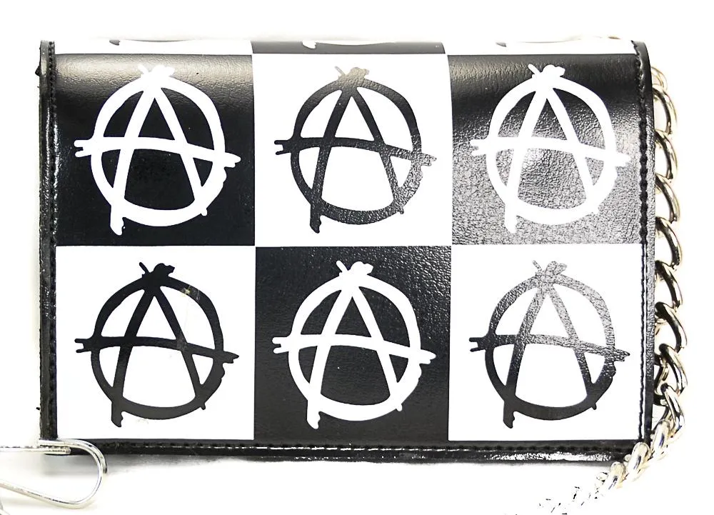 Assorted Tri Fold Wallet With Printed Anarchy Squares