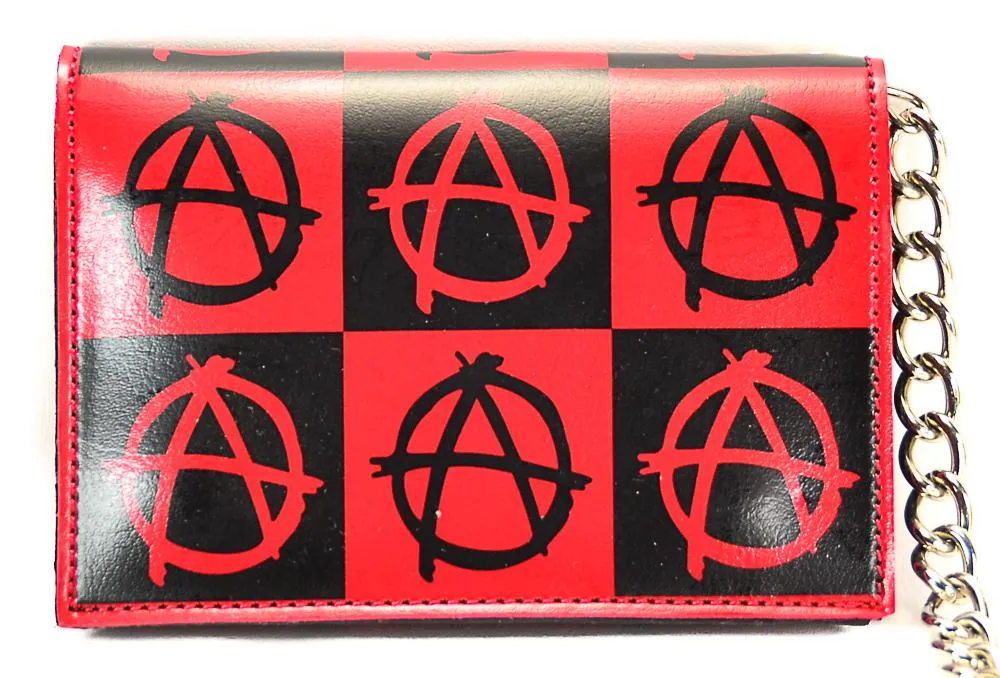 Assorted Tri Fold Wallet With Printed Anarchy Squares