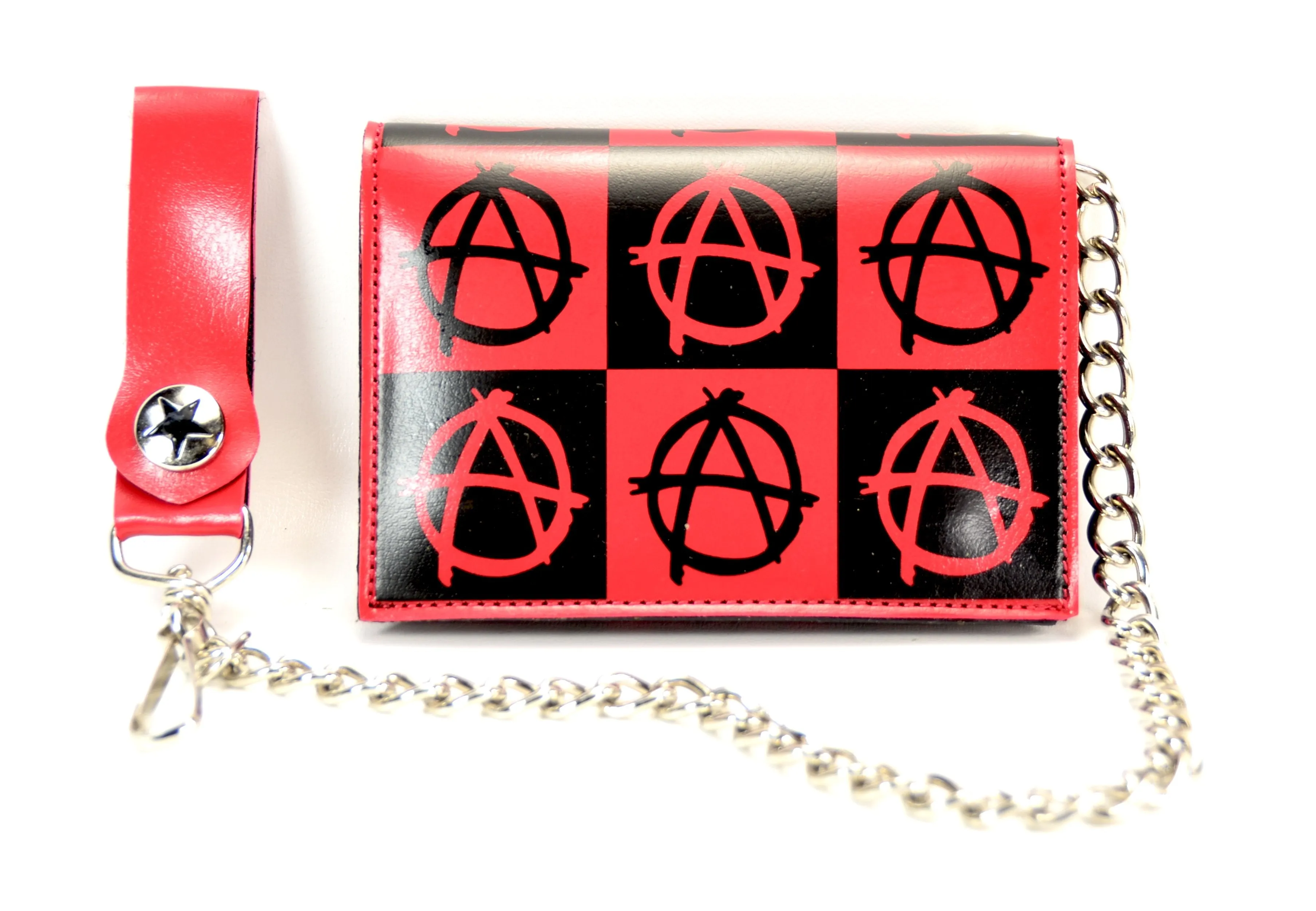 Assorted Tri Fold Wallet With Printed Anarchy Squares