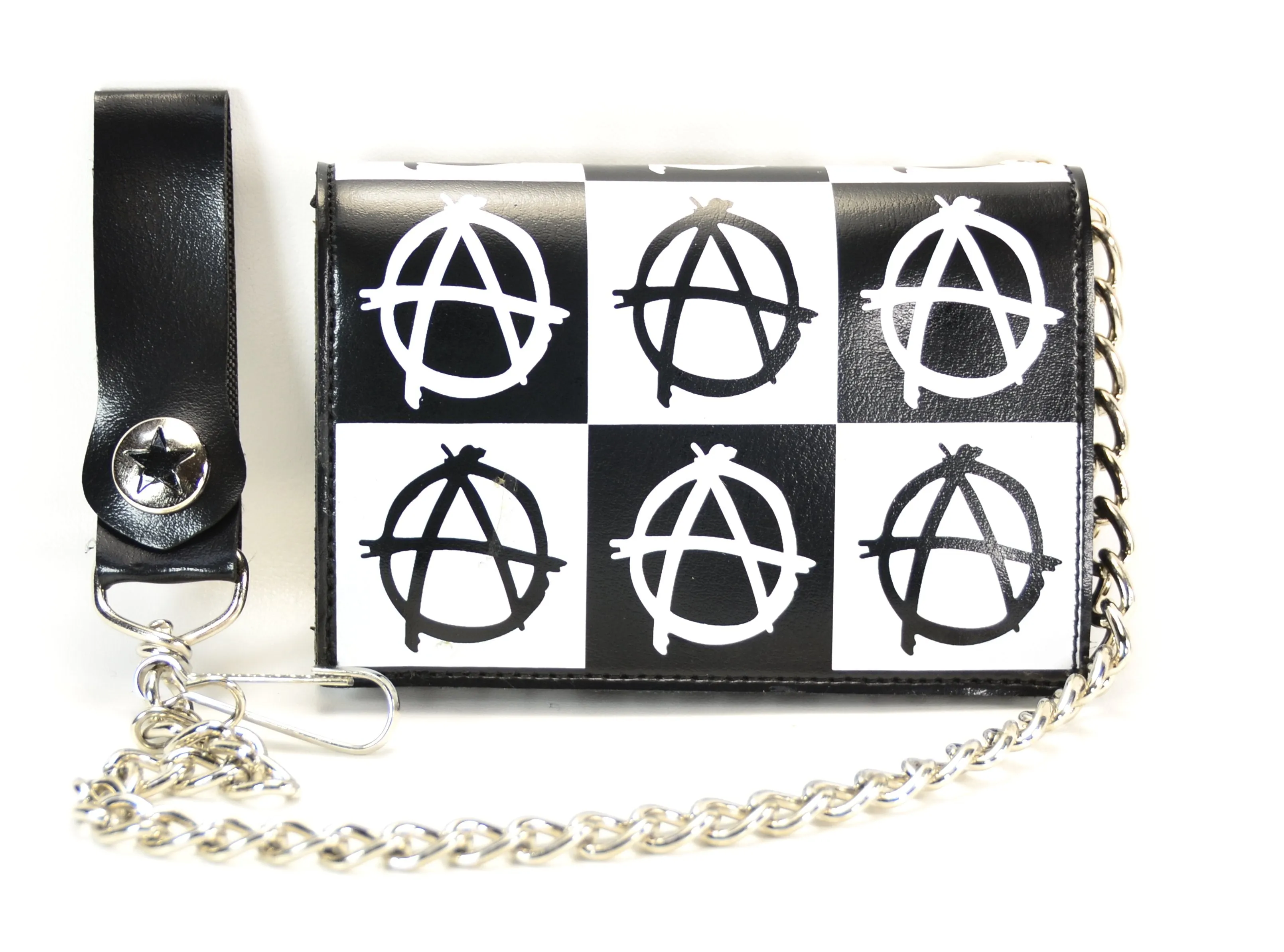 Assorted Tri Fold Wallet With Printed Anarchy Squares