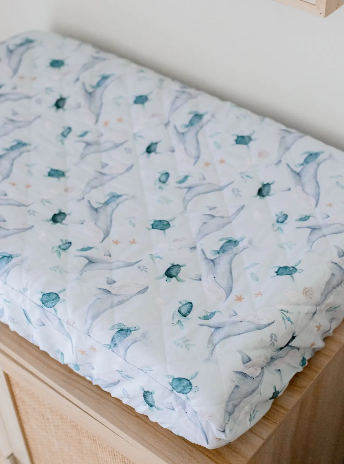 Bambella Designs Waterproof Bassinet Sheet/Change Mat Cover | Turtle Bay