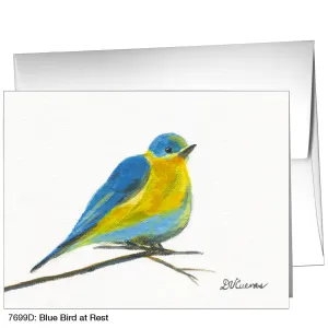 Blue Bird At Rest, Greeting Card (7699D)