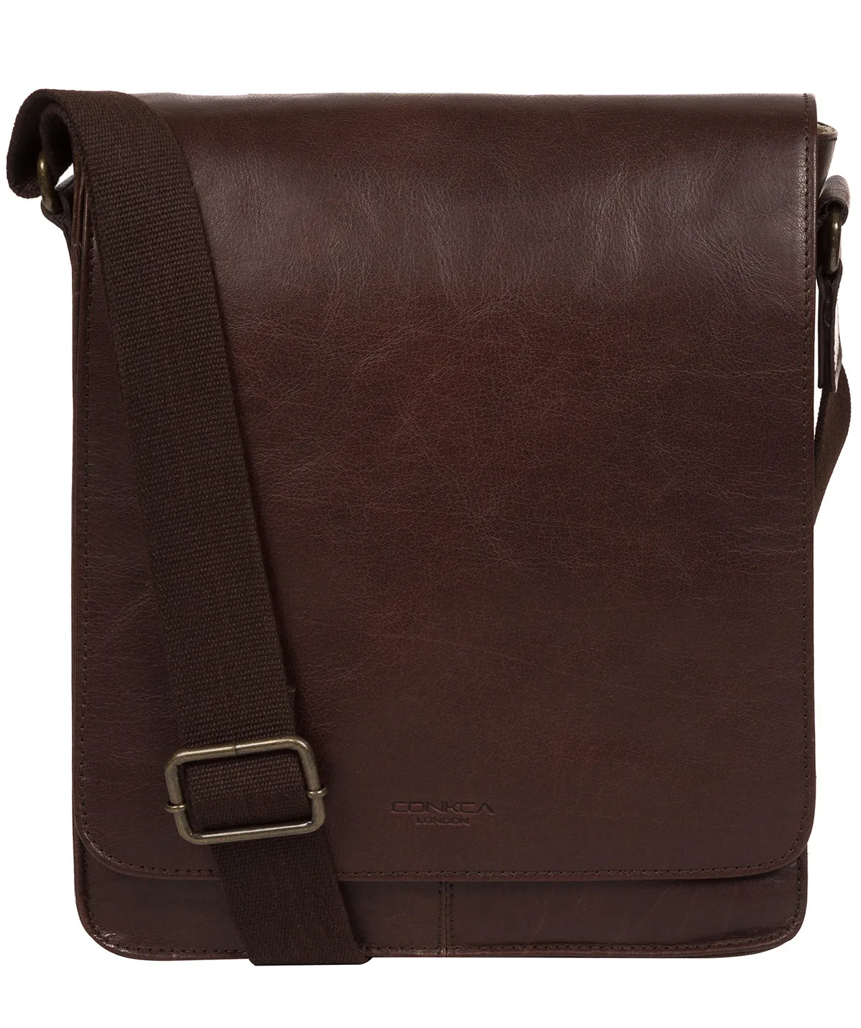 'Bowen' Dark Brown Leather Cross Body Bag