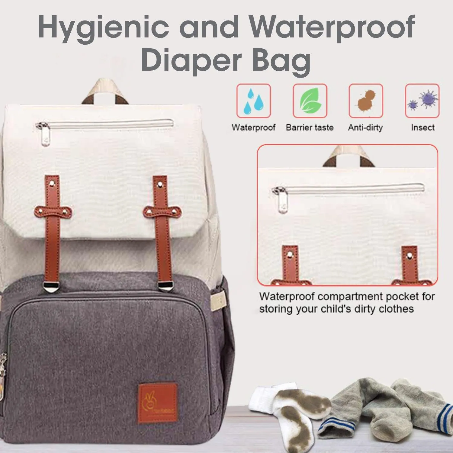 Caramello Smart Diaper Bags For Mother With High-Quality Water-Resistant Material