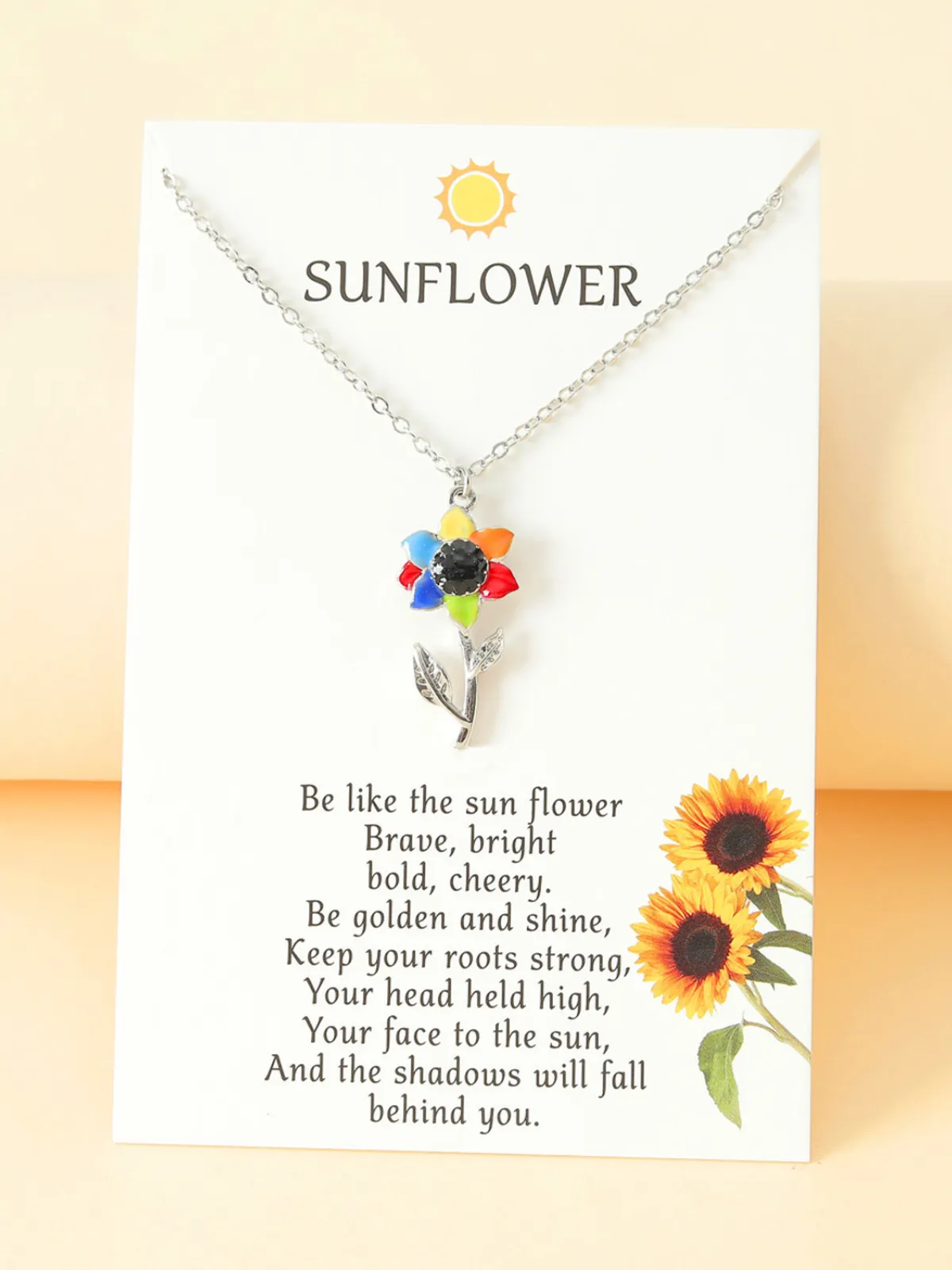 Charming Petals Sunflower Pendant Necklace