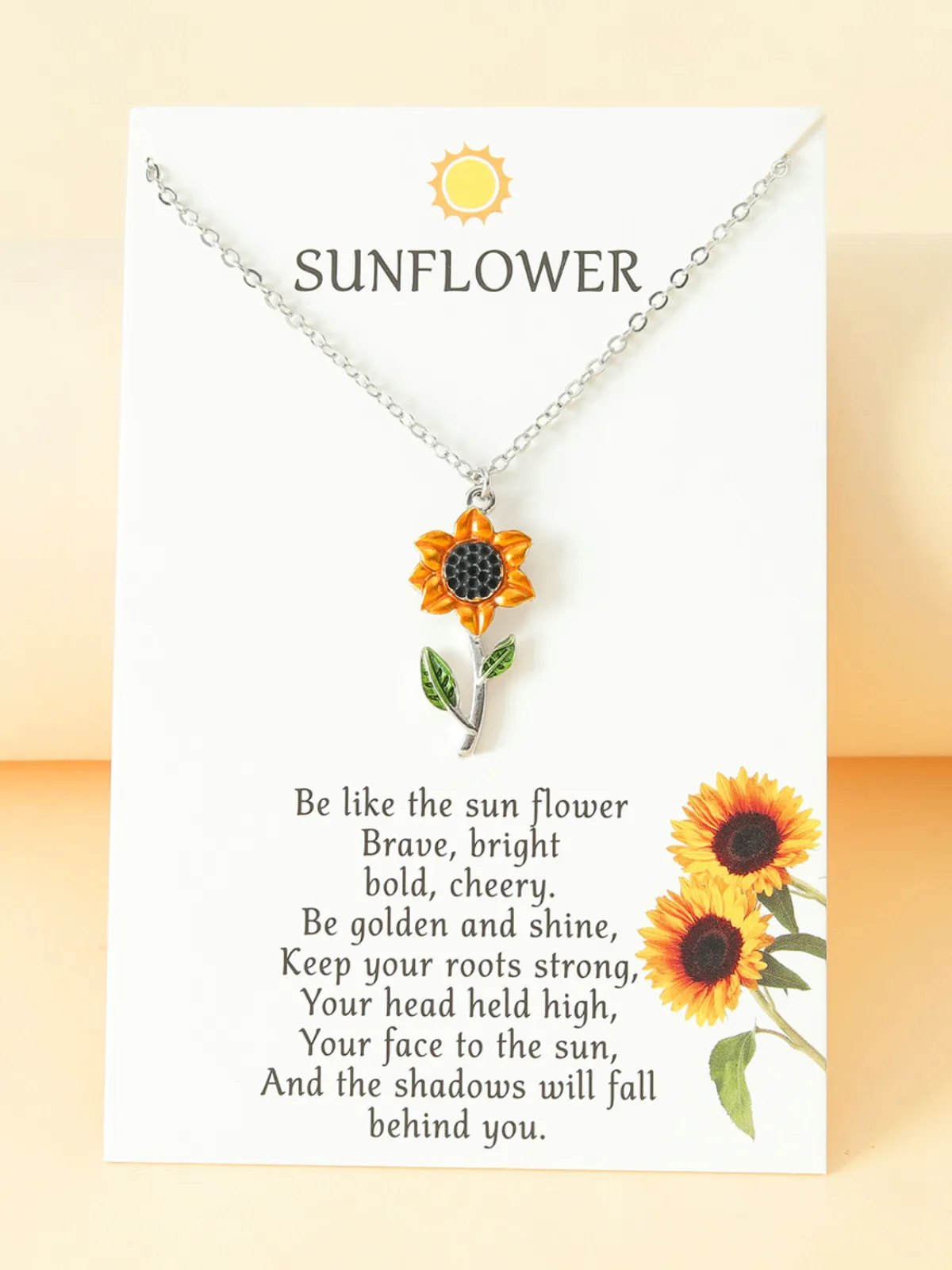 Charming Petals Sunflower Pendant Necklace