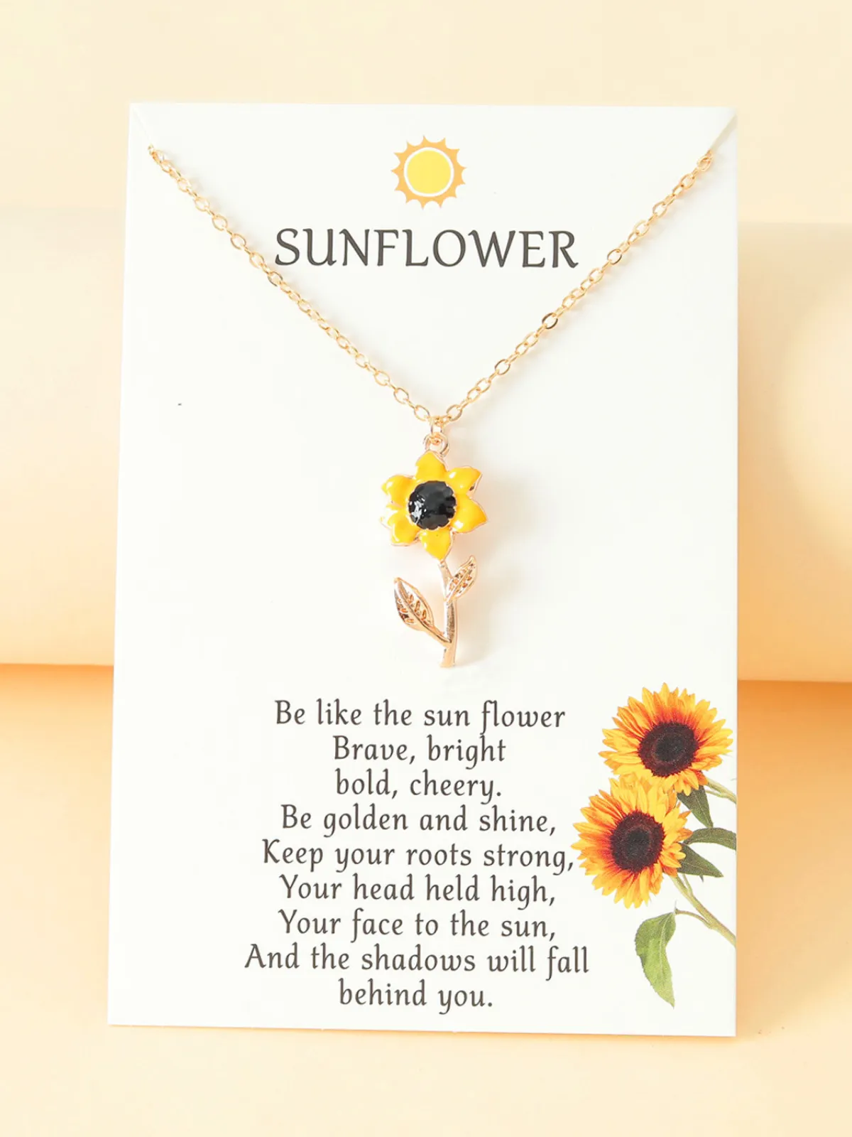 Charming Petals Sunflower Pendant Necklace