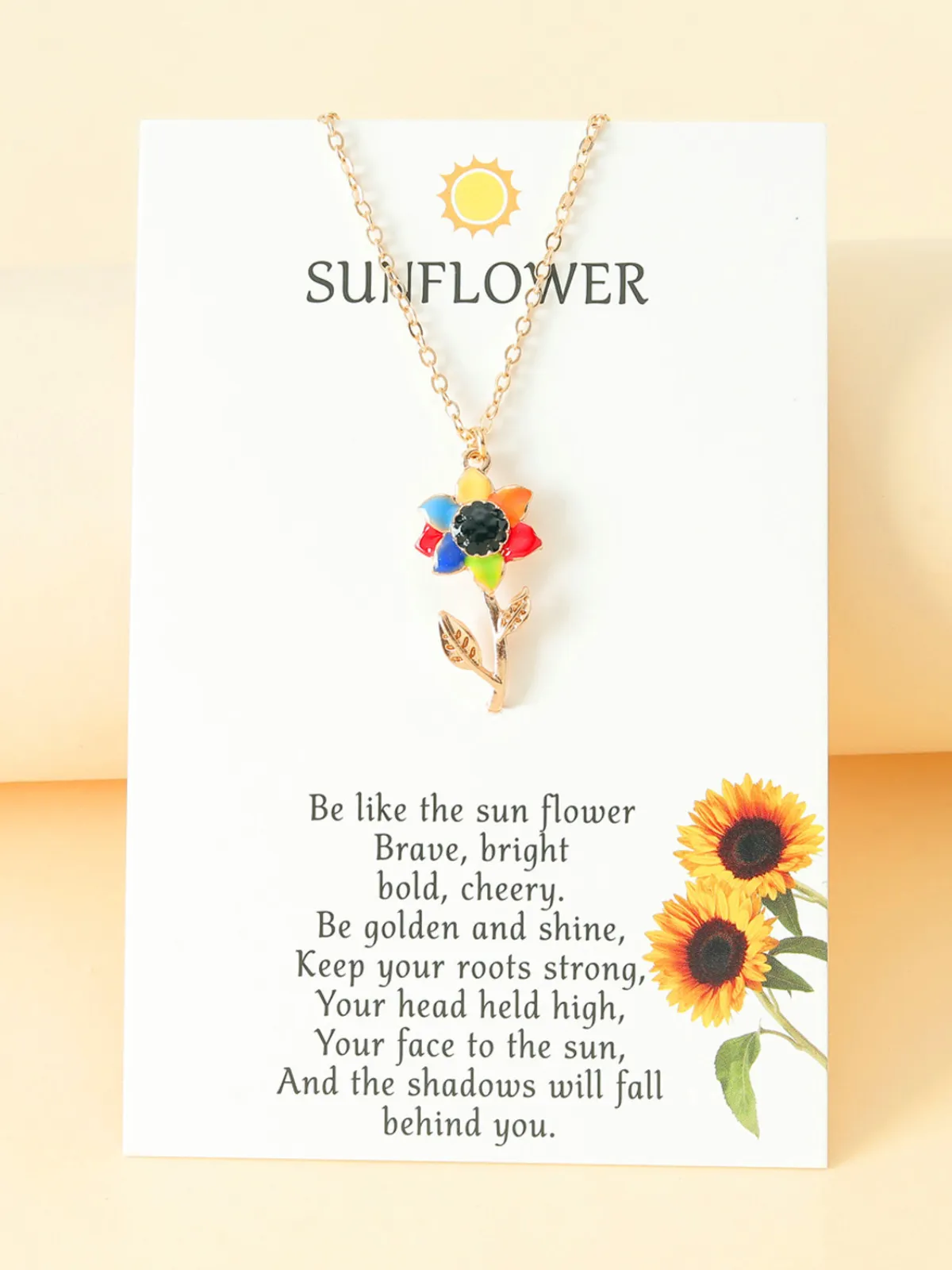 Charming Petals Sunflower Pendant Necklace