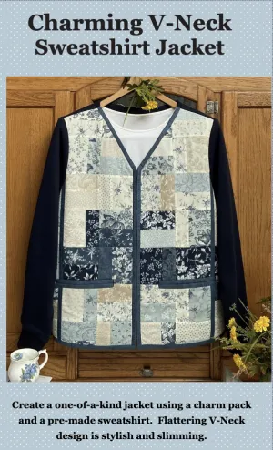 Charming V-Neck Sweatshirt Jacket Pattern