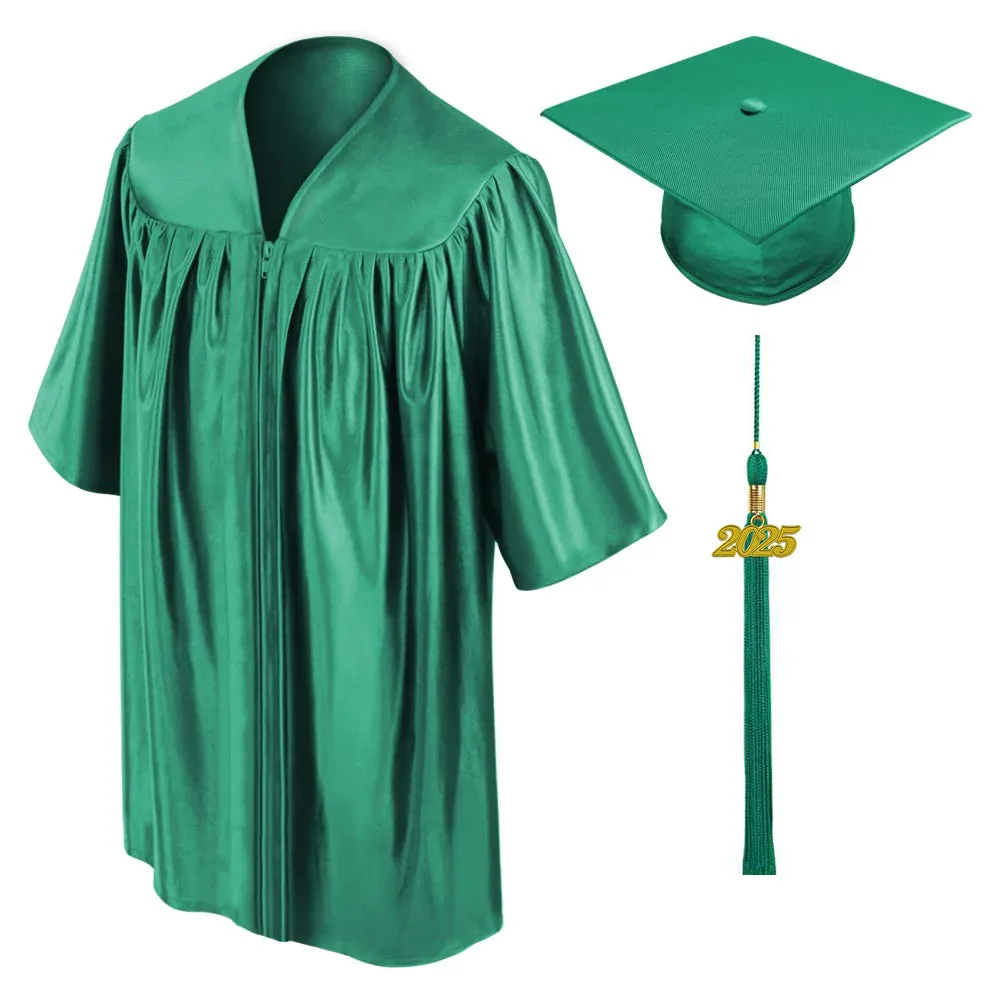 Child Shiny Emerald Graduation Cap & Gown - Preschool & Kindergarten