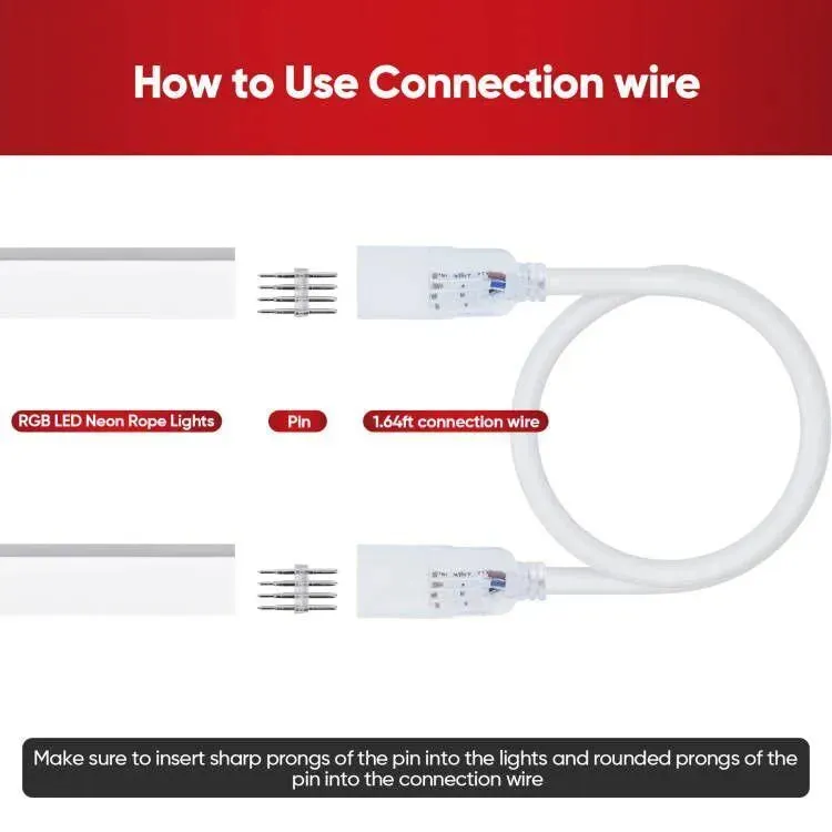 Connector Pack for 110V 10x20mm RGB Neon Light-Eco RGB Neon