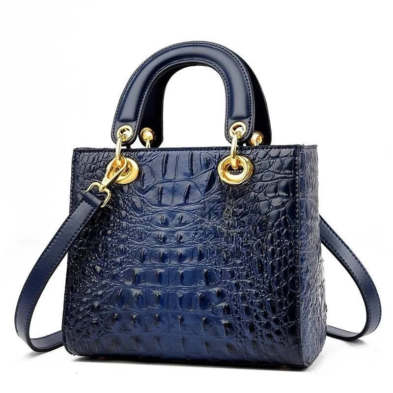 Crocodile Pattern Handbag | Top Handle Tote Bag