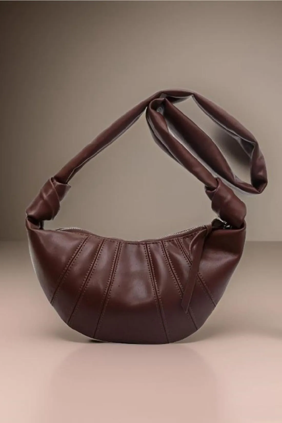 Croissant Faux Leather Crossbody Bag