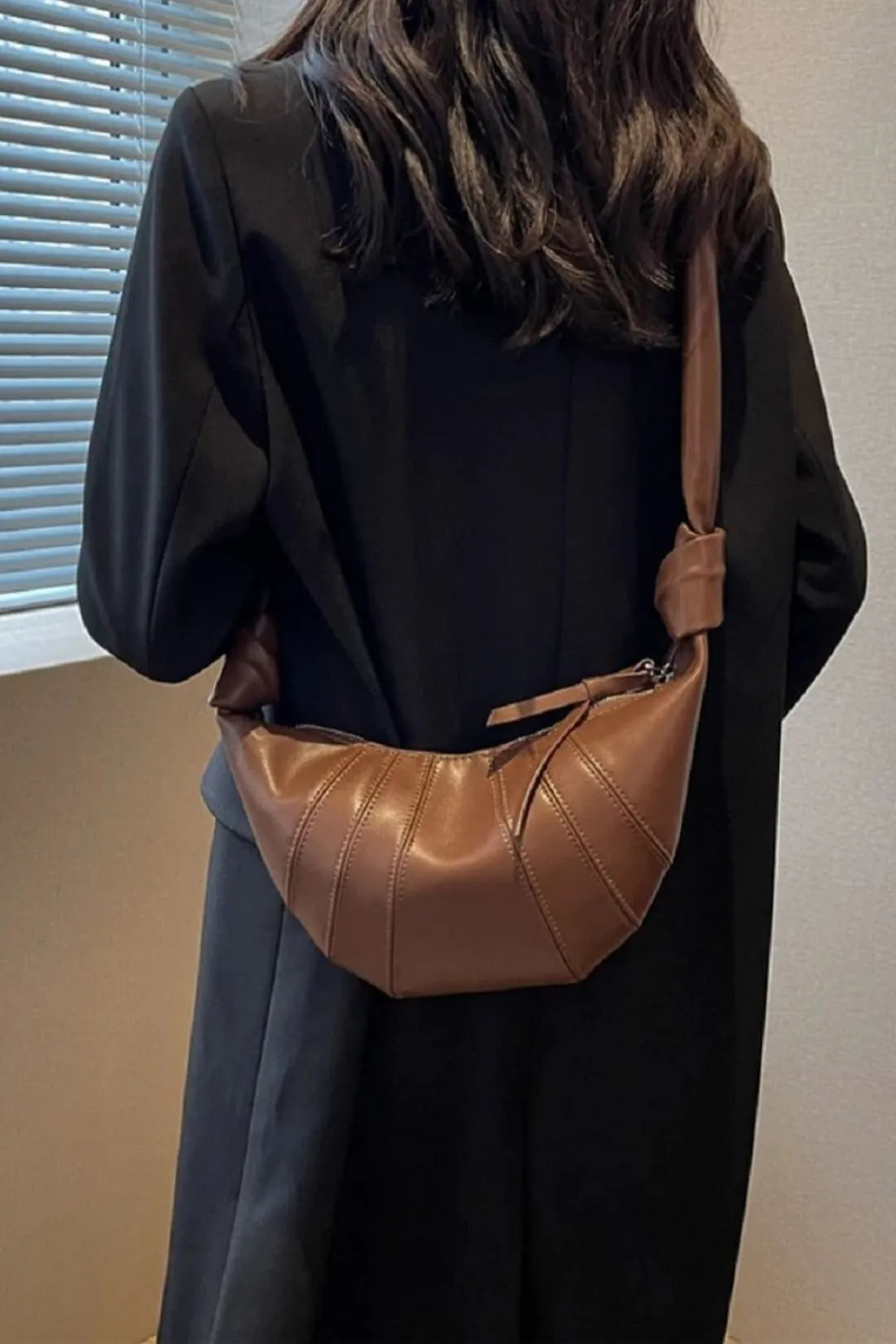 Croissant Faux Leather Crossbody Bag