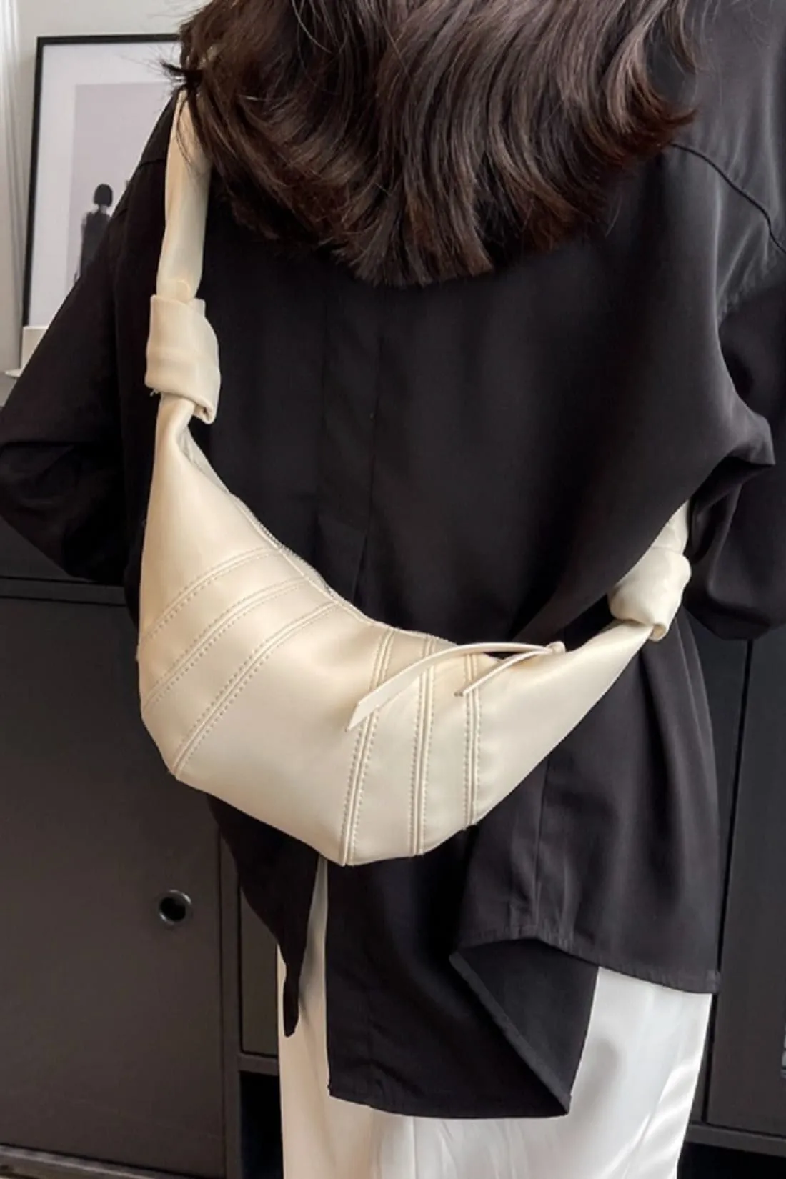 Croissant Faux Leather Crossbody Bag