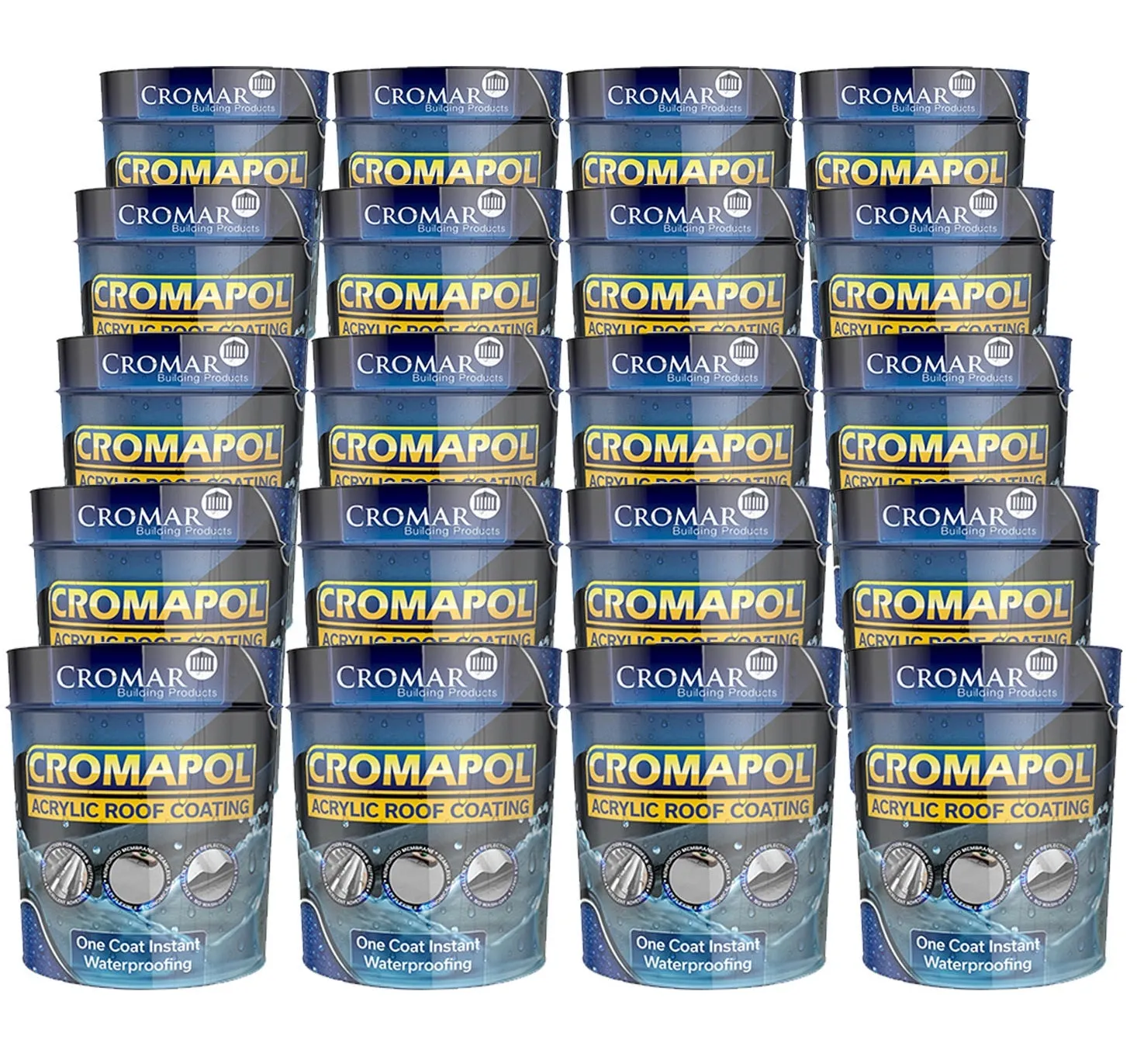 Cromapol Acrylic Waterproof Roof Coating - 20kg (PALLET of 20 Tins)