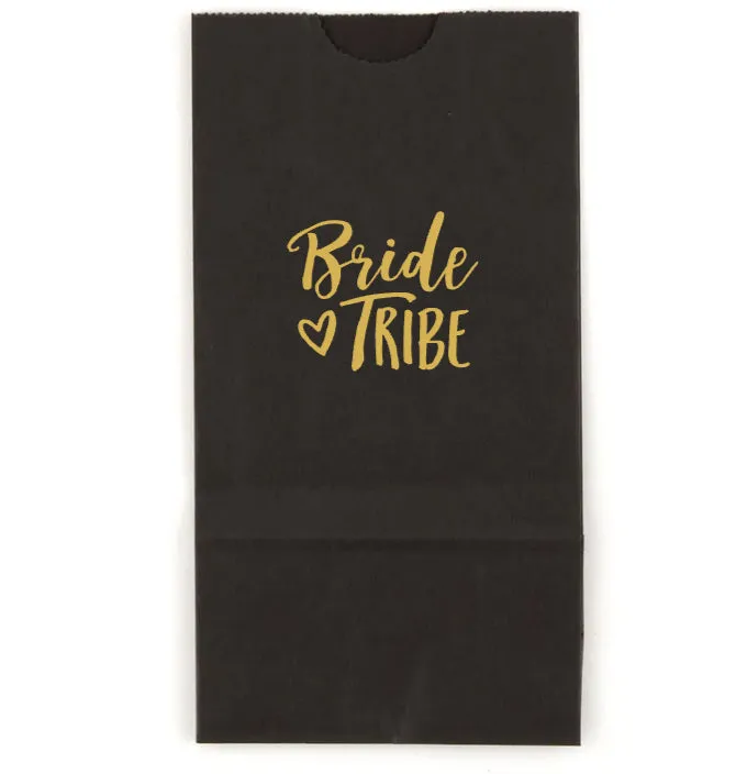 Custom Printed Bride Tribe Gusset Paper Goodie Party Gift Bag (25 bags)