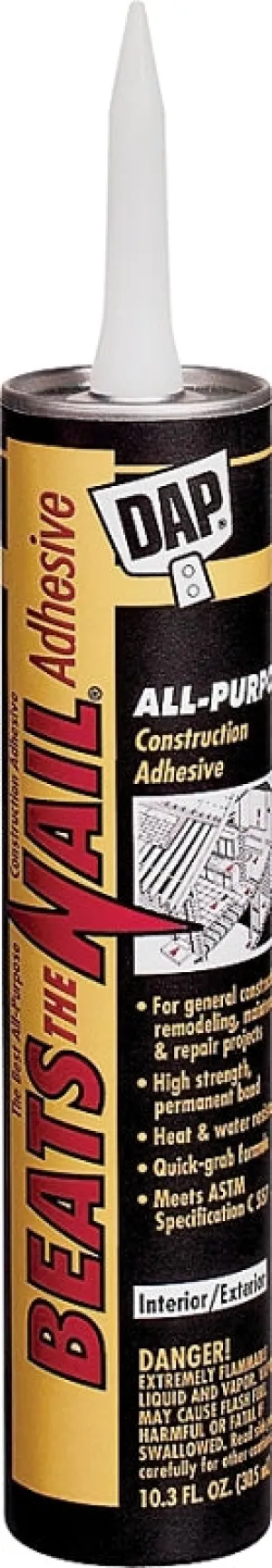 DAP 25082 Construction Adhesive, Gray, 10.3 oz Tube :EA: QUANTITY: 24