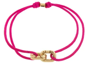 Double Friendship Links on Pink Cord Bracelet