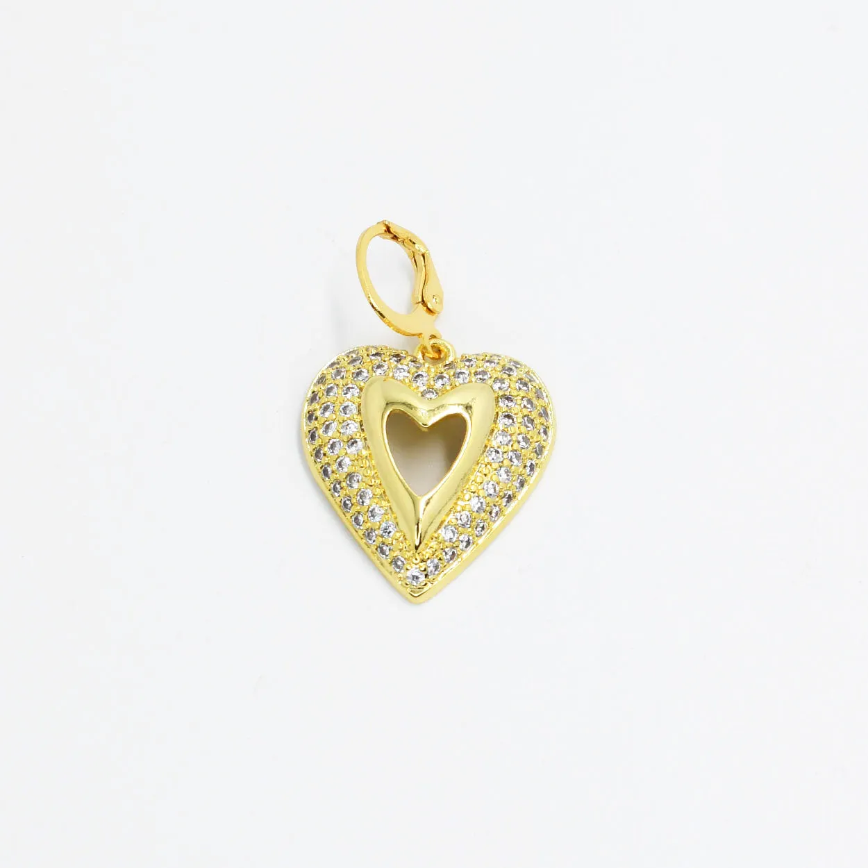 Double Halo Heart Charm CH-79