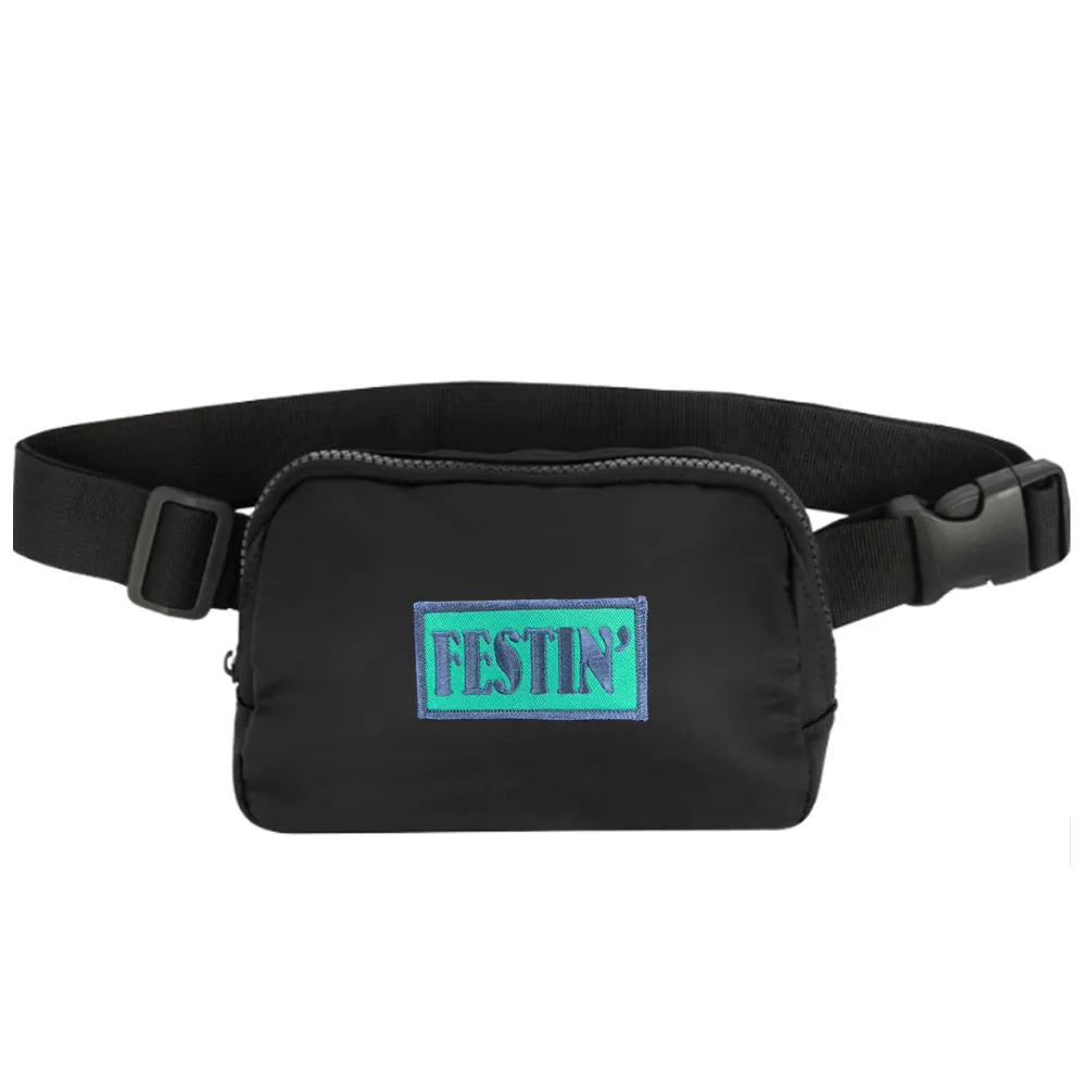 Festin' Black & Aqua Belt Bag