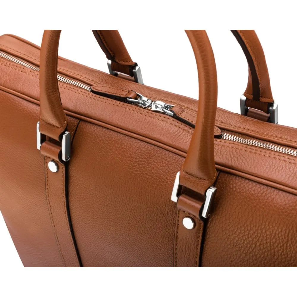 Gainsborough Leather 15" Laptop Bag - Tan