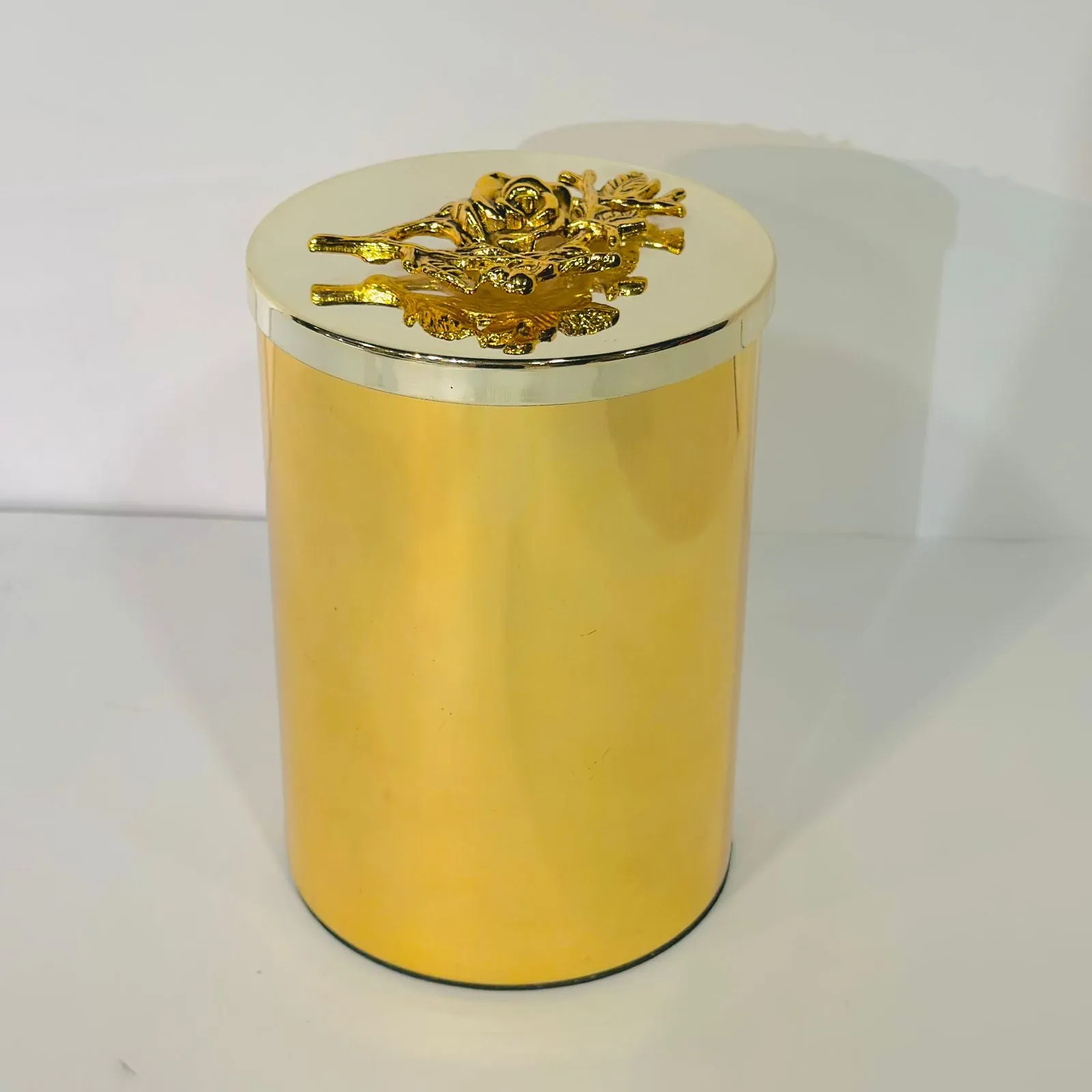 Golden Jar with Silver Top