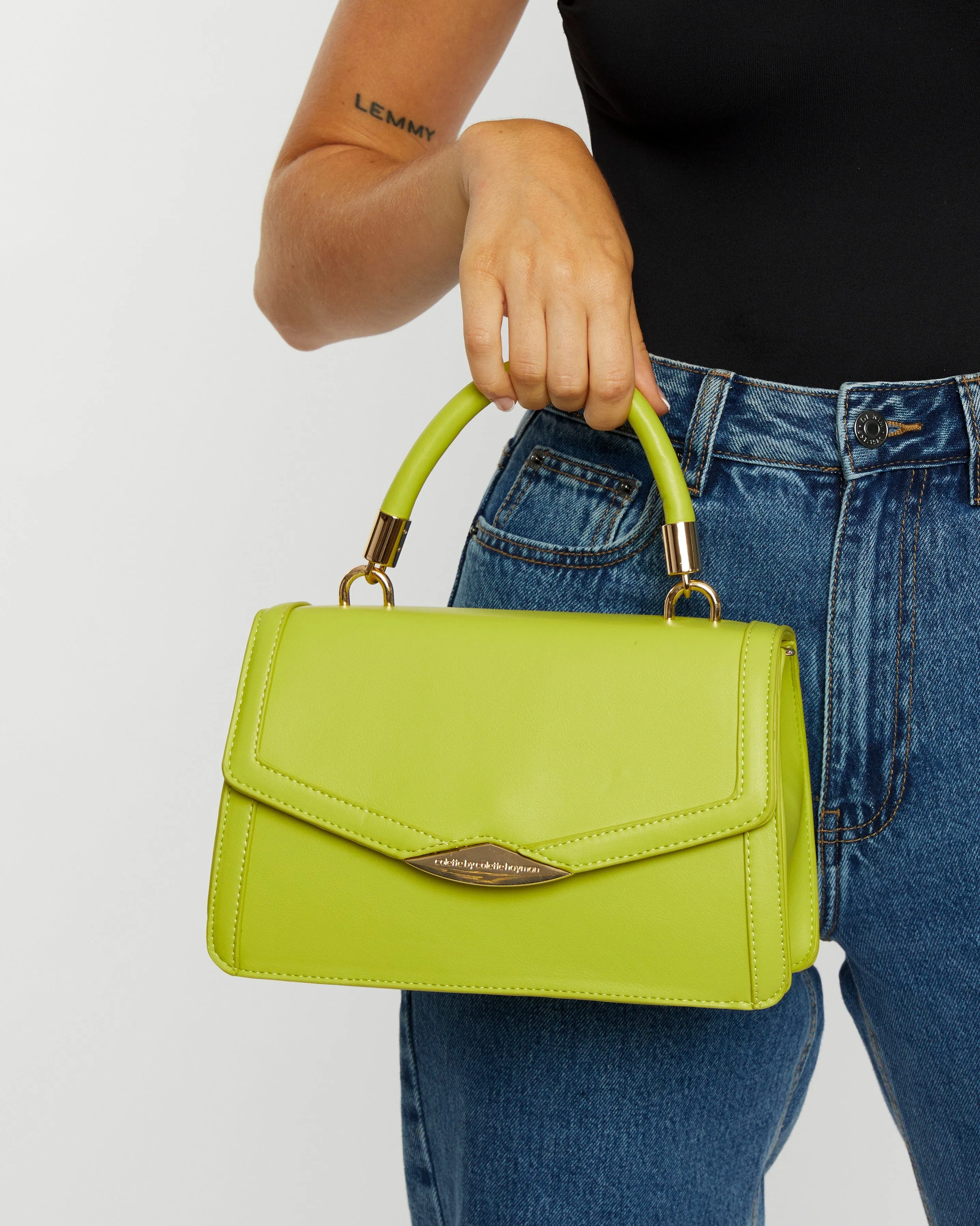 Green Monique Top Handle Mini Bag