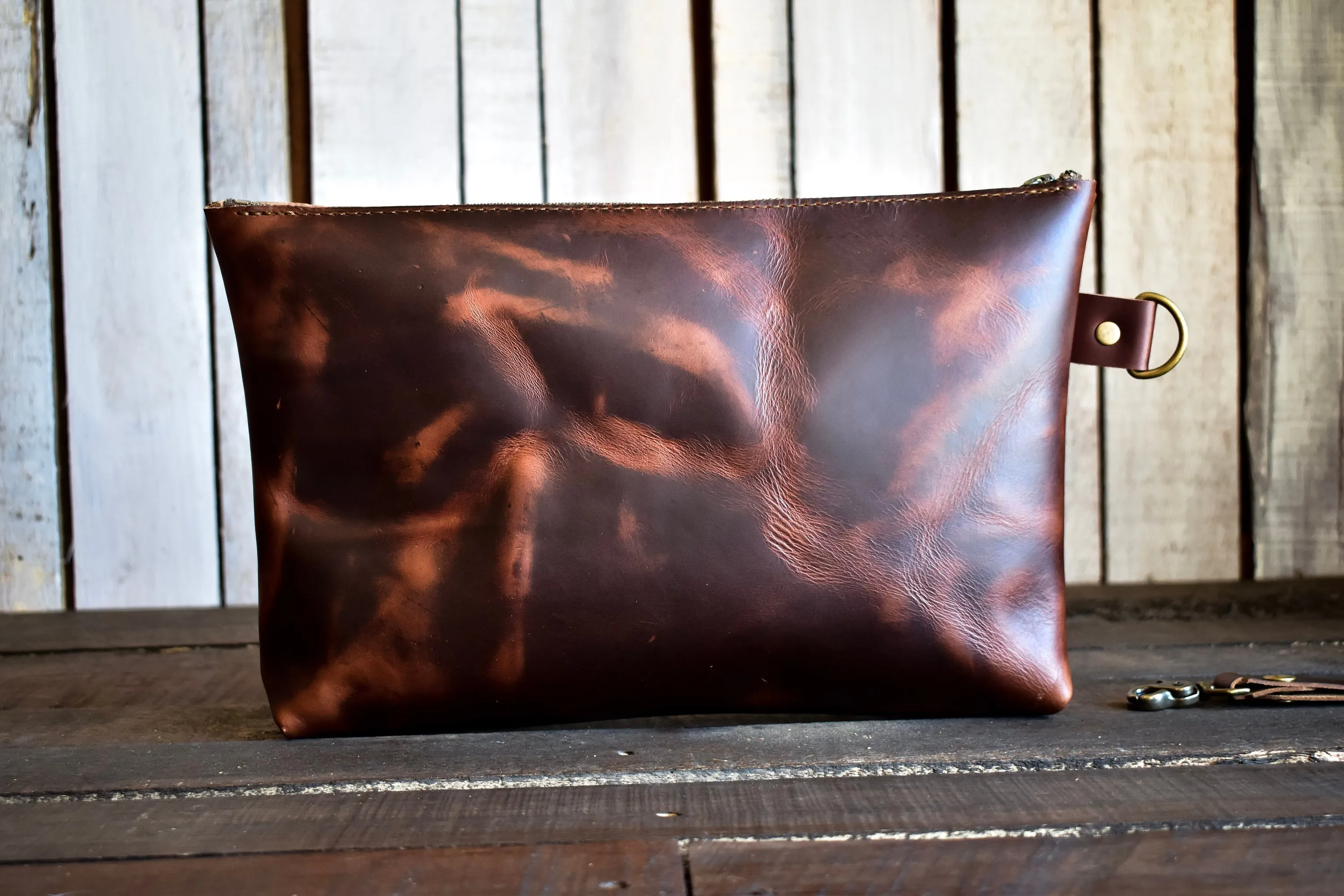 Handmade Leather Zipper Pouch | Tool Case