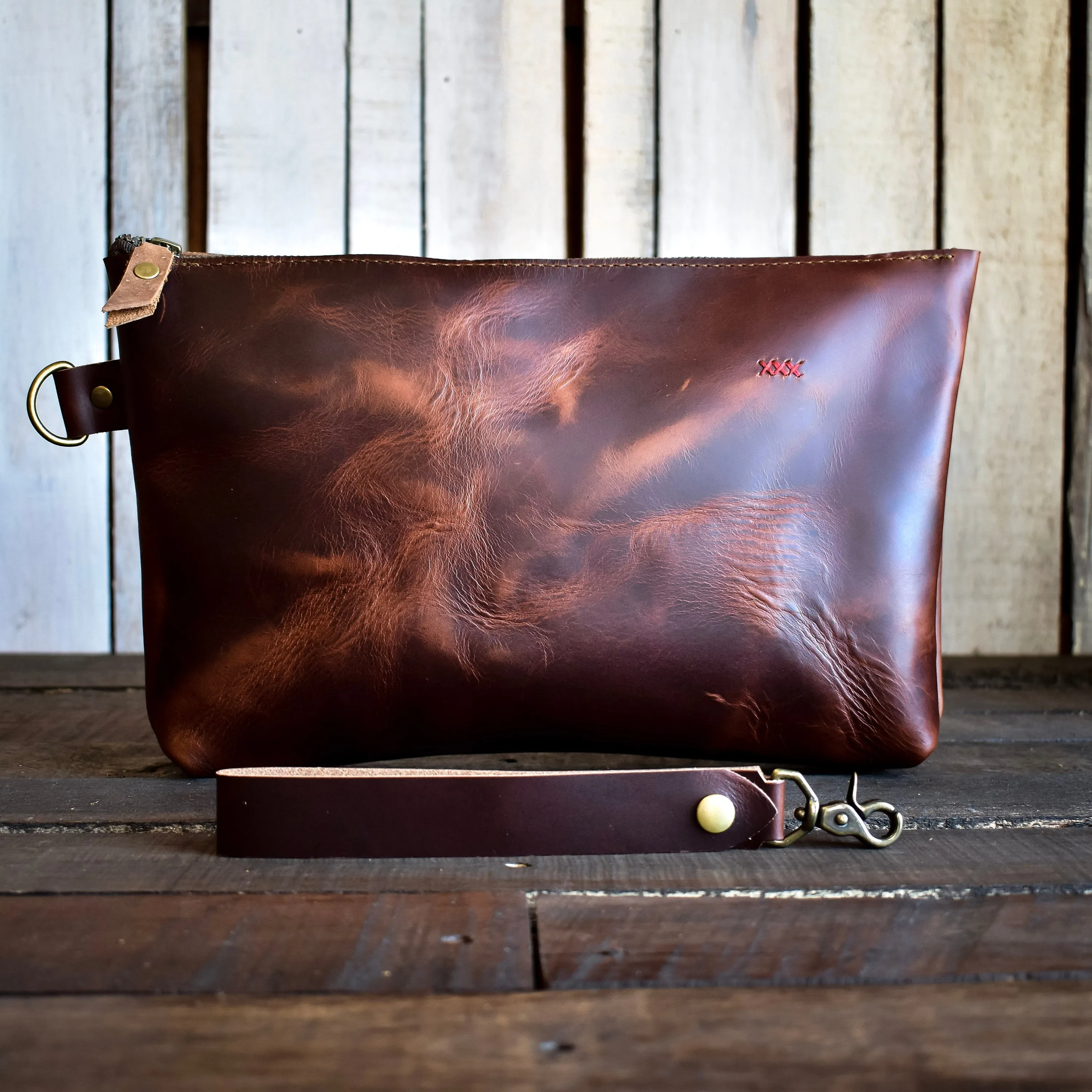 Handmade Leather Zipper Pouch | Tool Case