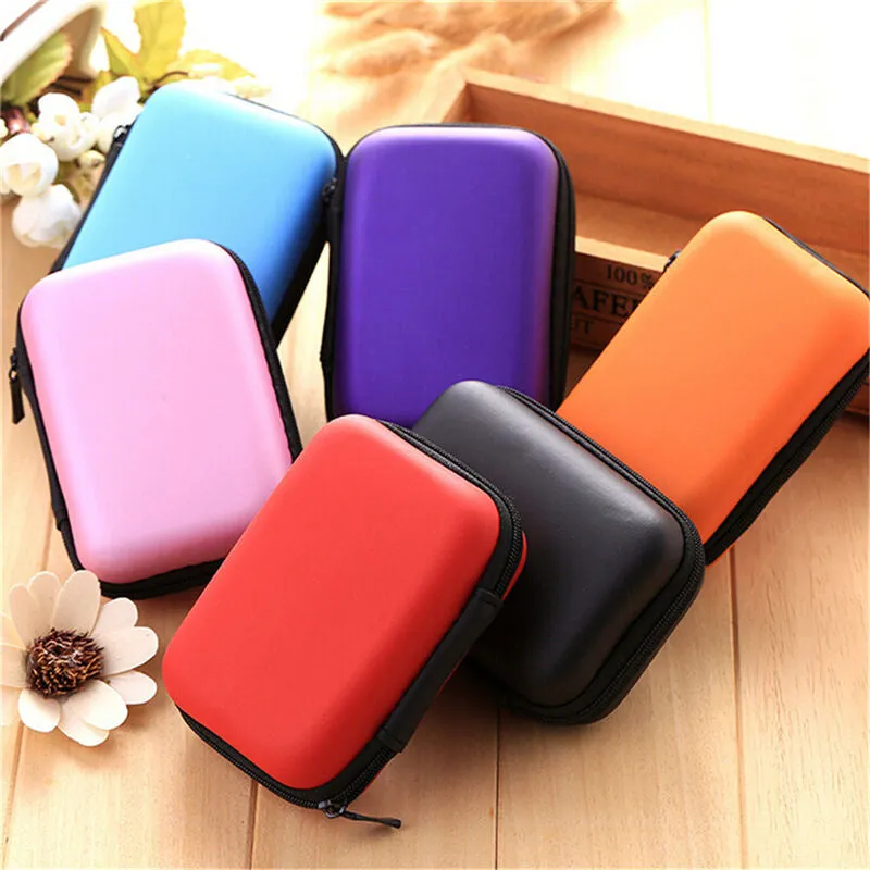 Headphones Storage Box USB Hard Case Earphone Bag