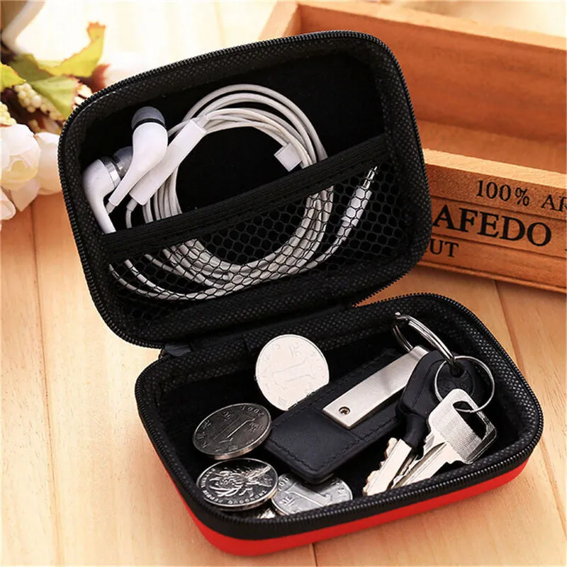 Headphones Storage Box USB Hard Case Earphone Bag