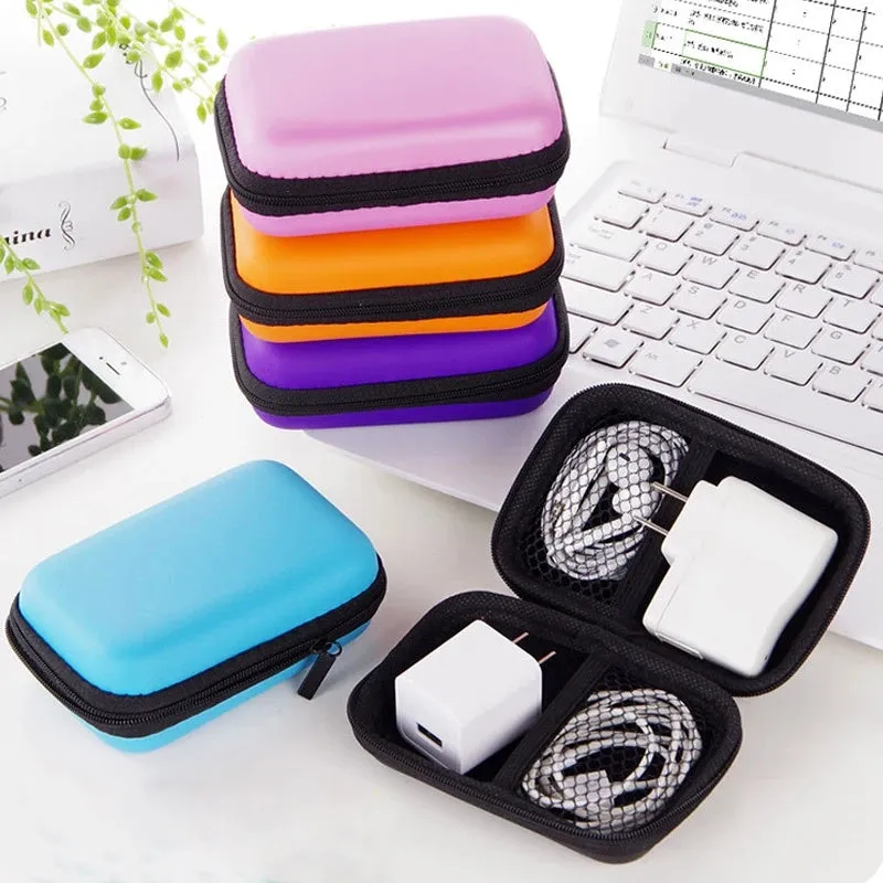 Headphones Storage Box USB Hard Case Earphone Bag