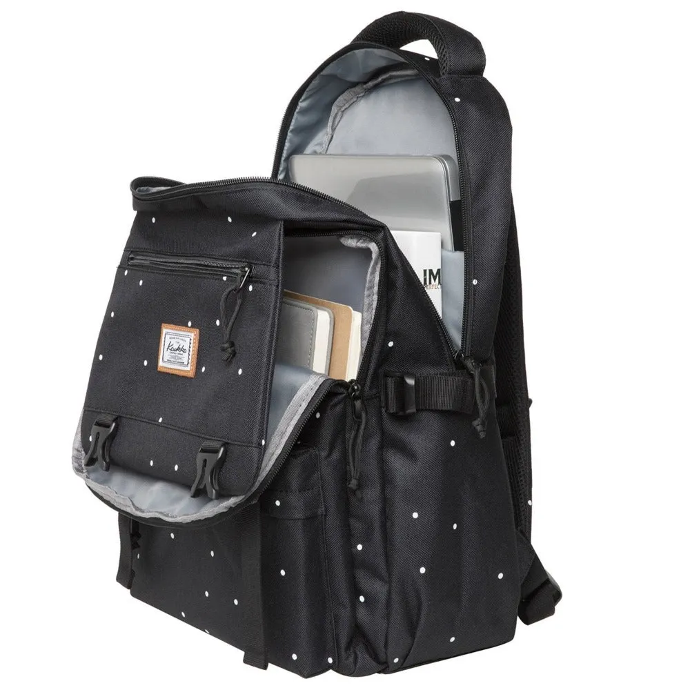 KAUKKO Backpack for School,  KS23 ( Black-2 / 18.4L )