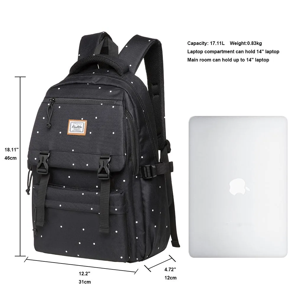 KAUKKO Backpack for School,  KS23 ( Black-2 / 18.4L )