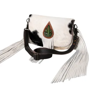 KBG165 - KBG165 -CROSS BODY Hand Tooled Saddle Leather with Cowhide Leather and Upcycled Canvas Ladi