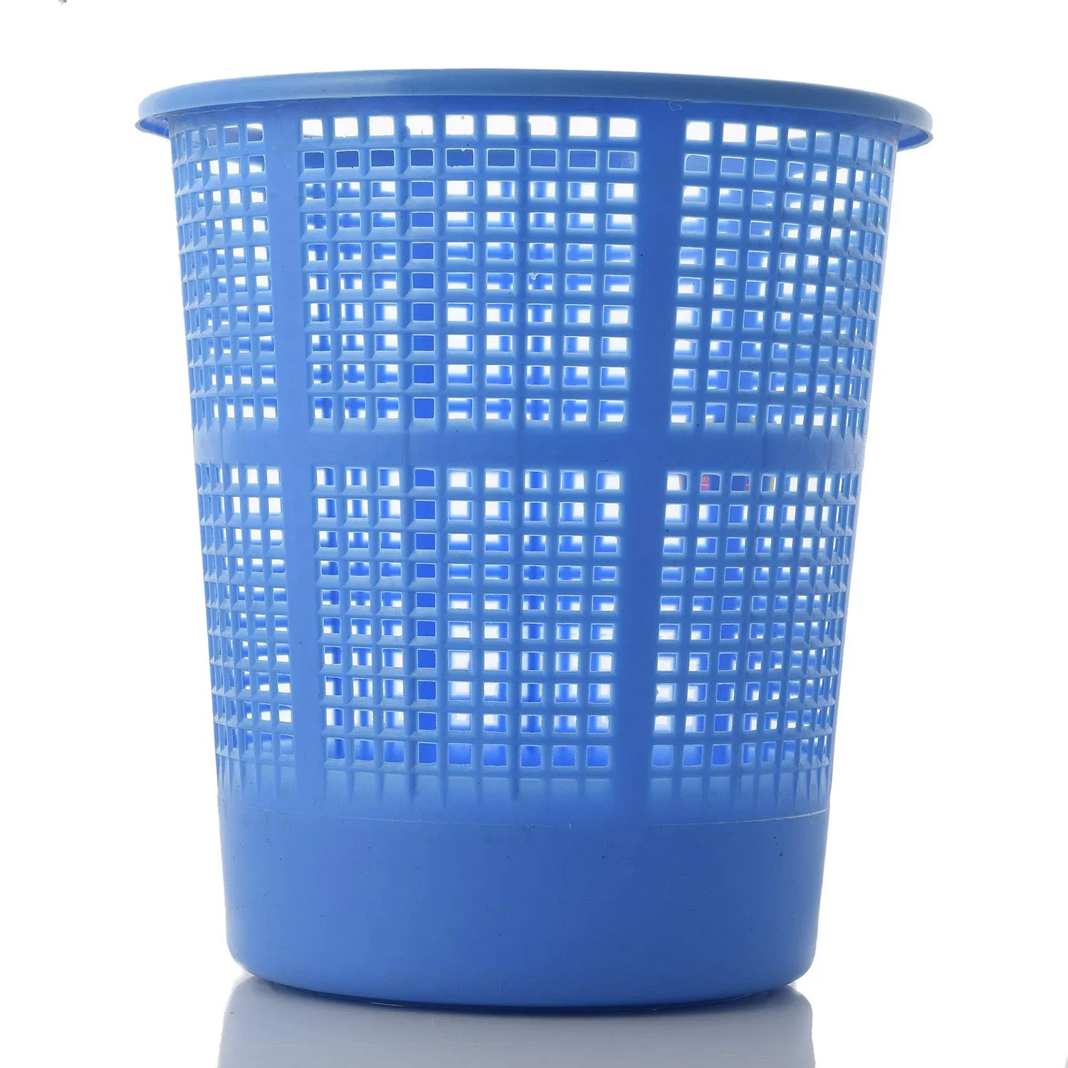 Kuber Industries Plastic 3 Pieces Mesh Dustbin Garbage Bin for Office use, School, Bedroom, Kids Room, Home, Multi Purpose,5 litres (Blue & Brown & Grey)