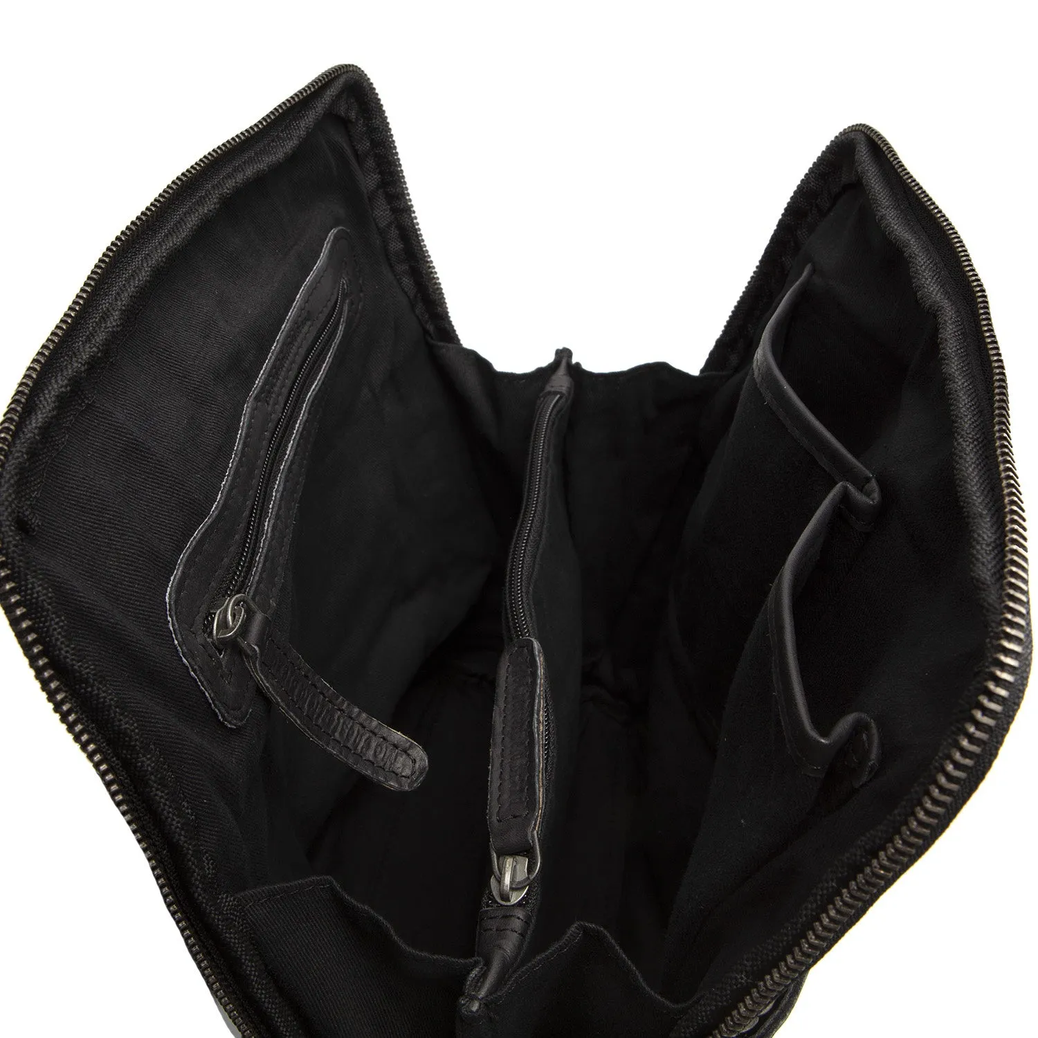 Leather Backpack Black Bern