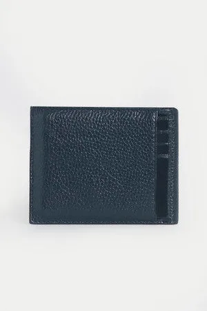 Leather Black Wallet, Navy